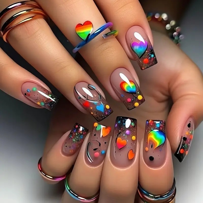 Nail Extension Tips - 24pcs/set Medium long square fake nails