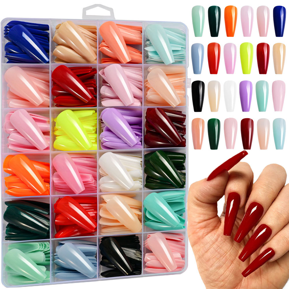 576pcs/Box Colorful Fake Nails - Nail Extension Tips ulasan dan harga