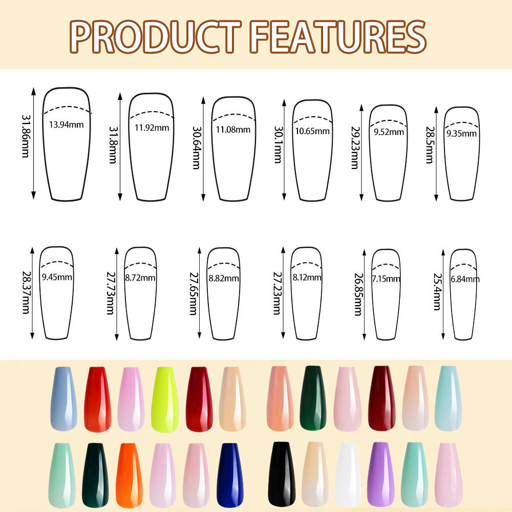576pcs/Box Colorful Fake Nails - Nail Extension Tips ulasan dan harga