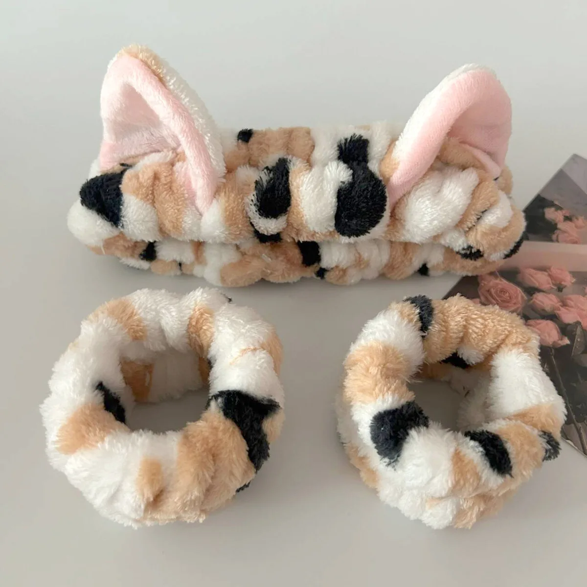 3pcs/set Cute Cat Ear Leopard  - Makeup Beauty Set ulasan dan harga