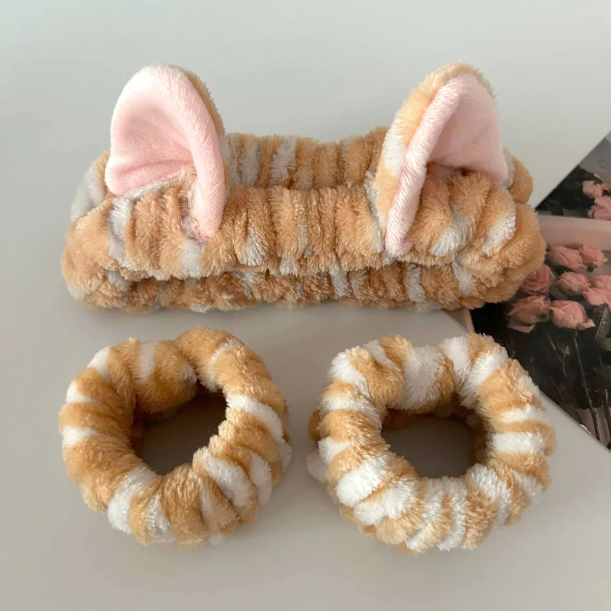 3pcs/set Cute Cat Ear Leopard  - Makeup Beauty Set ulasan dan harga