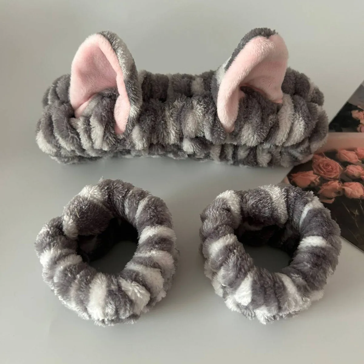 3pcs/set Cute Cat Ear Leopard  - Makeup Beauty Set ulasan dan harga