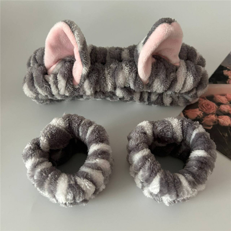 3pcs/set Cute Cat Ear Leopard  - Makeup Beauty Set ulasan dan harga