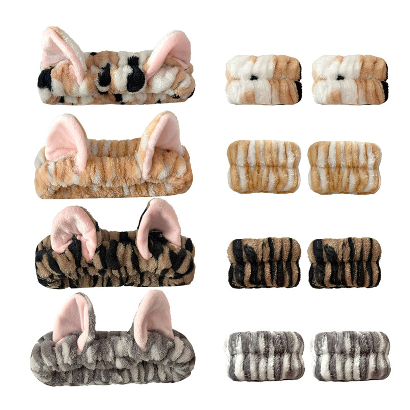 3pcs/set Cute Cat Ear Leopard  - Makeup Beauty Set ulasan dan harga