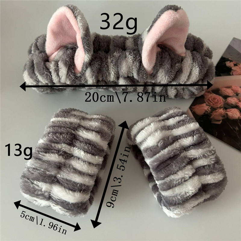 3pcs/set Cute Cat Ear Leopard  - Makeup Beauty Set ulasan dan harga
