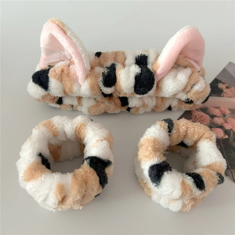 3pcs/set Cute Cat Ear Leopard  - Makeup Beauty Set ulasan dan harga