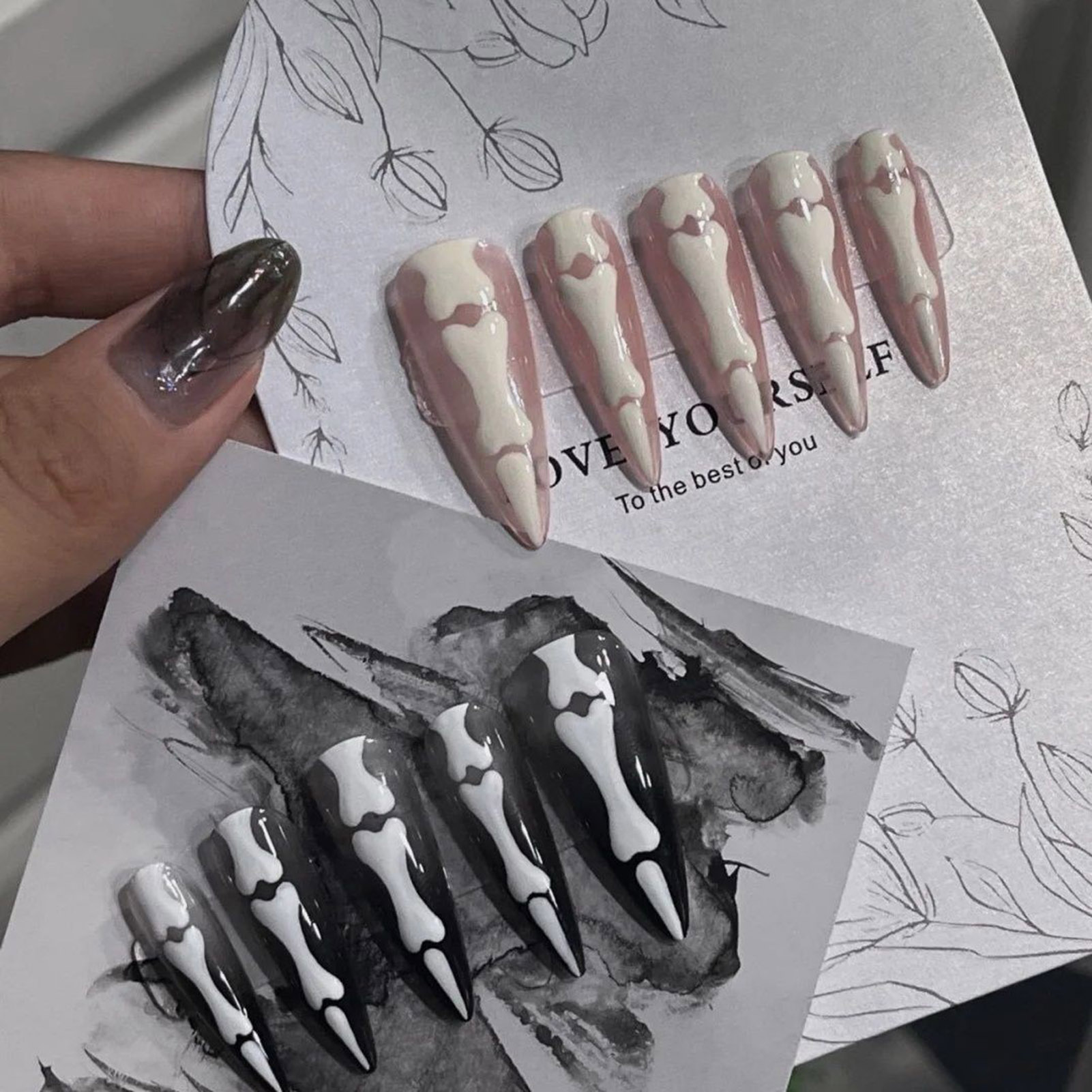 Handamde Halloween Style False - Nail Extension Tips ulasan dan harga