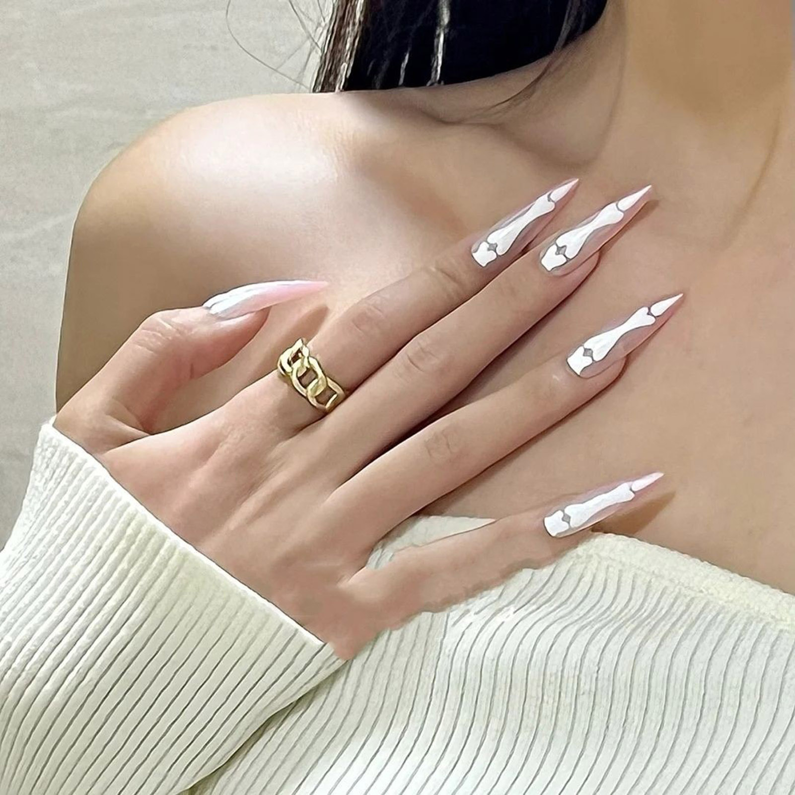 Handamde Halloween Style False - Nail Extension Tips ulasan dan harga